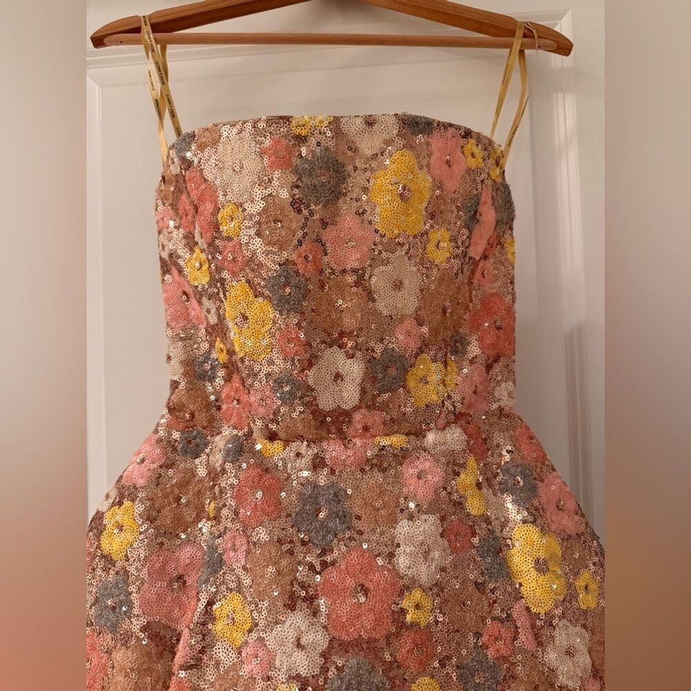 NWOT BRONX AND BANCO Maraya Strapless Floral Sequin Fit & Flare Mini Dress, M - Picture 8 of 16